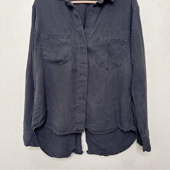 Anthropologie Womens Medium Grey Wash Cloth & Stone Buttondown Shirt - Picture 6 of 16